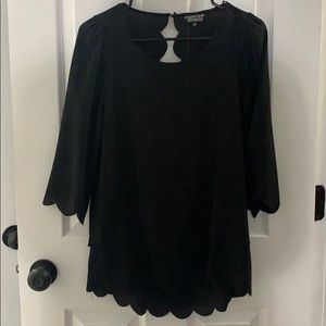 Open Back Scalloped Blouse